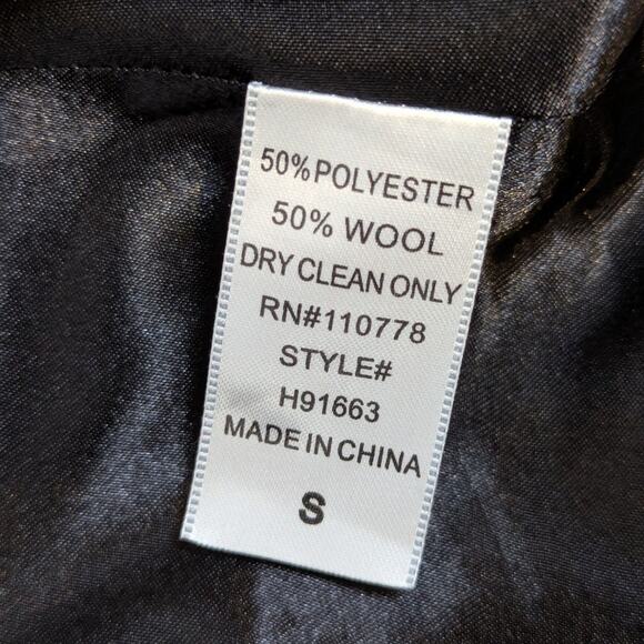 Hazel Hazel Black Wool Blend Fit & Flare Military Coat Size Small - Picture 5 of 16